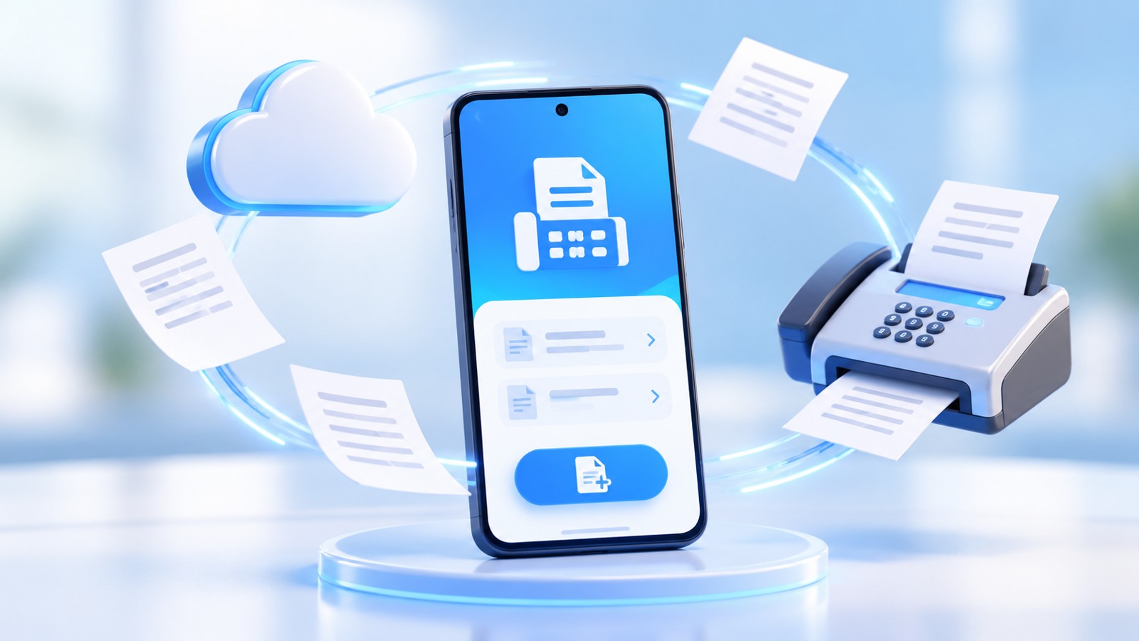 Mobile and online fax document transmission