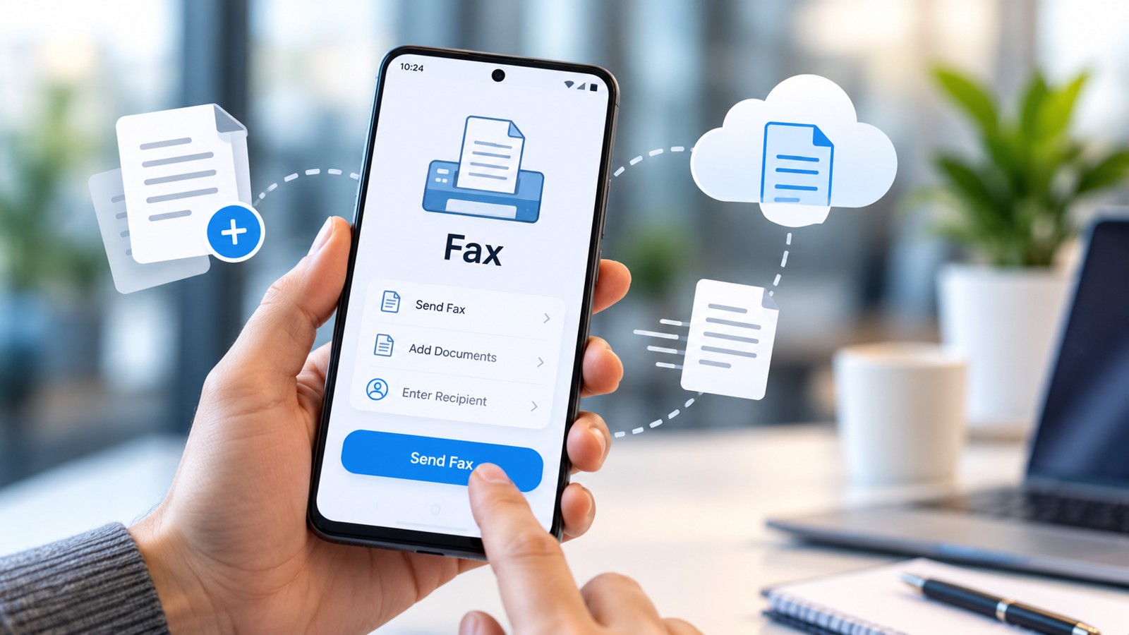 Mobile and online fax document transmission