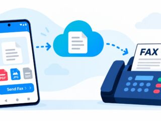 Mobile and online fax document transmission
