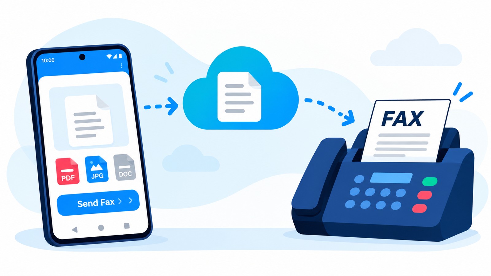 Mobile and online fax document transmission